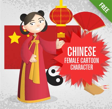 Chinese Cartoon Characters Vector Set - Vector Characters