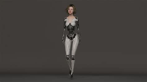 3D Model The Cyborg Girl Bella VR AR Low Poly CGTrader