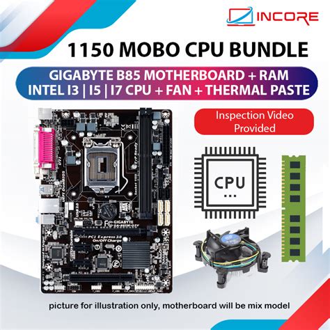 Socket 1150 Bundle Intel I7 4th Gen I5 4th Gen I3 4th Gen Gigabyte B85m B85 Motherboard Cpu