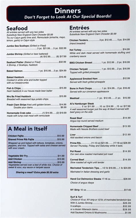 Burger Den Restaurant | Menu