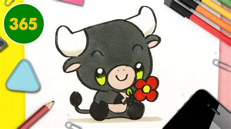 HOW TO DRAW A CUTE BULL KAWAII YouTube