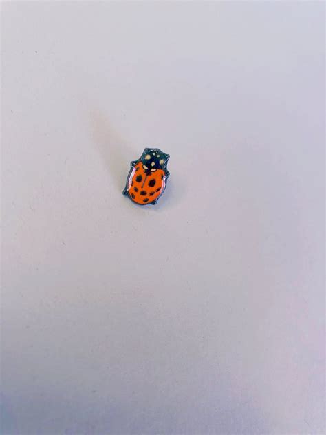 That ladybug, can you see it smiling? Enamel Pin – Daphne Deitchman Art