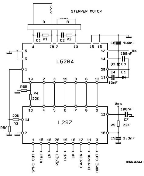 Bipolar Stepping Motor Driver Application Circuit Using L297 Stepper