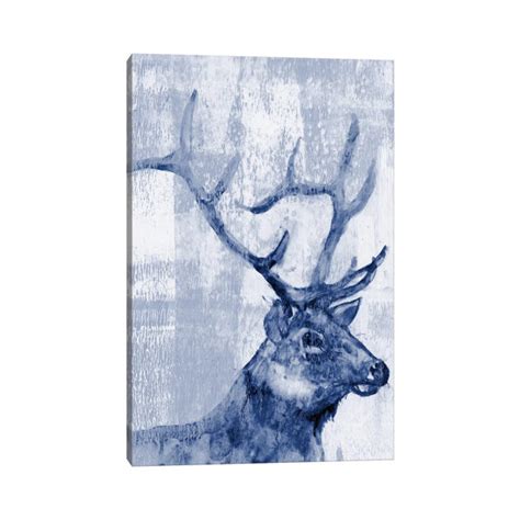 Alpen Home Indigo Elk By Wrapped Canvas Wayfair Co Uk