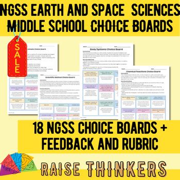 Ngss Earth And Space Sciences Choice Board Differentiated Projects