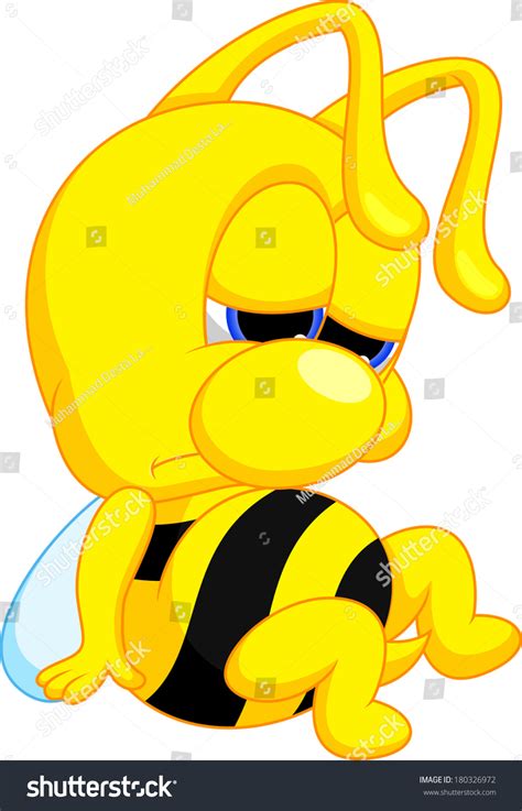 Sad Cartoon Bee Stock Vector (Royalty Free) 180326972 | Shutterstock