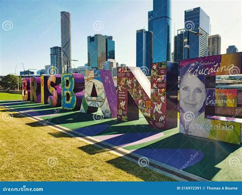 Brisbane sign southbank editorial photo. Image of brisbane - 216972391