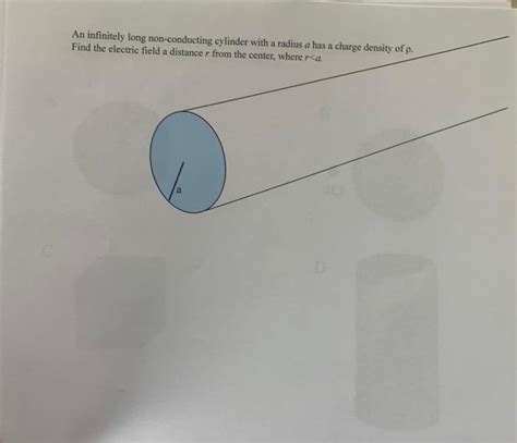 Solved An Infinitely Long Non Conducting Cylinder With A Chegg