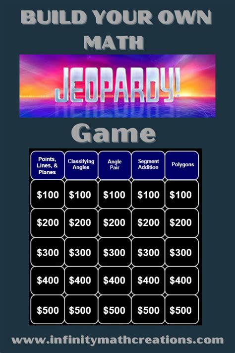 How to Create Your Own Math Jeopardy Game | Math jeopardy, Math games ...