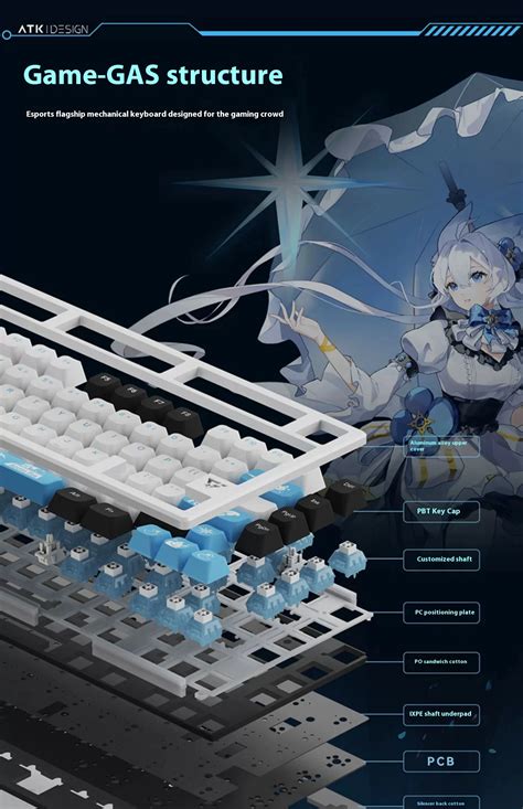 Atk Vxe V X K Bluetooth Three Mode Full Key Hot Swappable Rgb Backlight Mechanical Keyboard