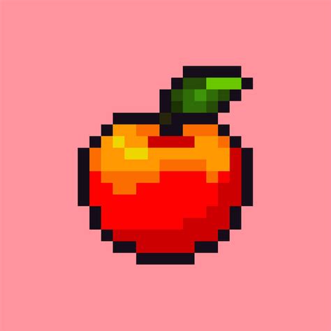 Premium Vector Apple Pixel Art Style