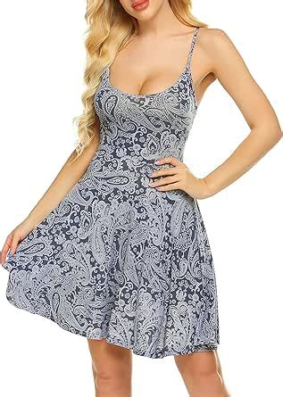 Unibelle Sommerkleid Damen Kurz Kleider Knielang Tr Gerkleid