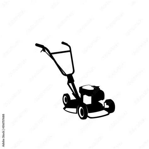 Silhouette Lawn Mower Logo Design Stock Vector Adobe Stock