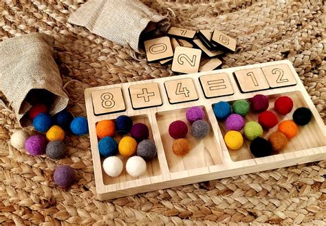 Montessori Counting Tray Home School Math Tool Etsy