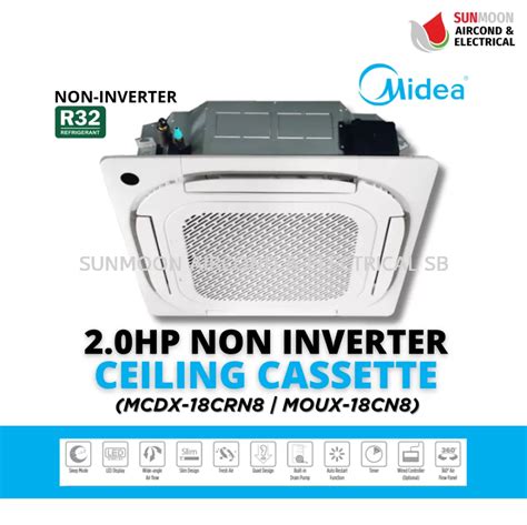 Midea Air Conditioner Super Slim Design 20hp Ceiling Cassette R32 Klang Valley Selangor