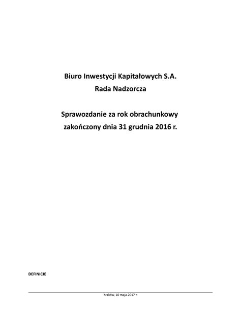 Sprawozdanie z działalności Rady Nadzorczej