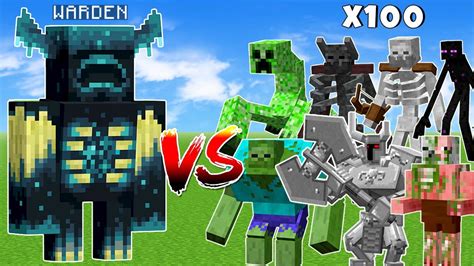 Warden Vs All 100x Mutant Mobs Minecraft Battle YouTube