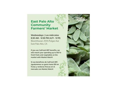 East Palo Alto Community Farmers' Market 2025 | Community Calendar