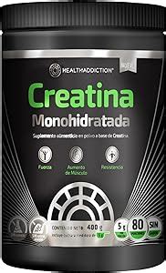 HEALTHADDICTION Creatina Monohidratada Pura 400g 80 Porciones De 5g