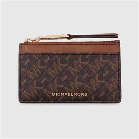 Michael Kors Cream ‘empire Card Holder Brown