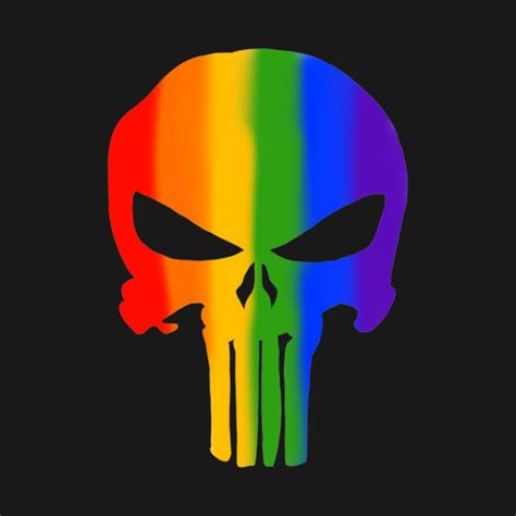 Gay Pride Skull Punisher T Shirt TeePublic