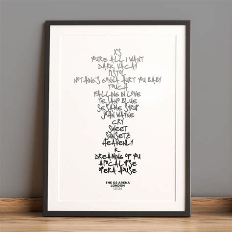 Cigarettes After Sex UK Tour Concert Setlist Print Etsy
