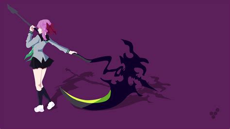 Wallpaper Hiiragi Shinoa Scythe Vector Art Simple Background