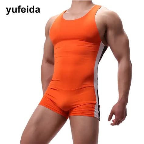 Sexy Mens Long Pants Jumpsuits Faux Leather Gay Underwear Undershirts