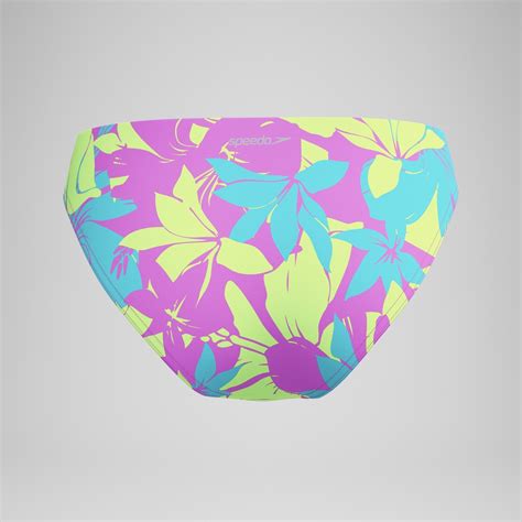 Women S Printed Classic Bikini Bottom Blue Yellow Speedo USA