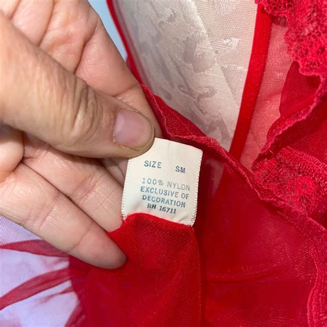 Vintage Womens Babydoll Nightie Set Red Size Small Nylon Ruffle Lingerie Ribbon Etsy