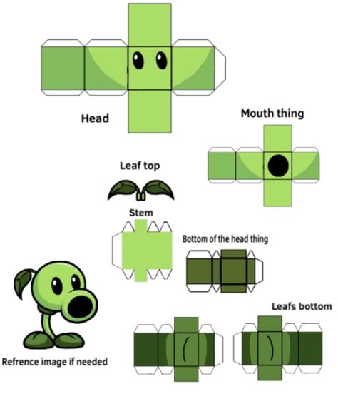 Pixel Papercraft - Peashooter (Plants Vs Zombies and Friday Night Funkin)