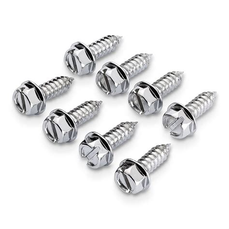 Amazon License Plate Screws Chrome Set Of Fasteners For