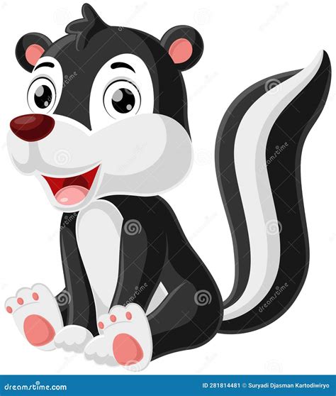 Cute Baby Skunk Cartoon Sitting Stock Vector Illustration Of Skunk