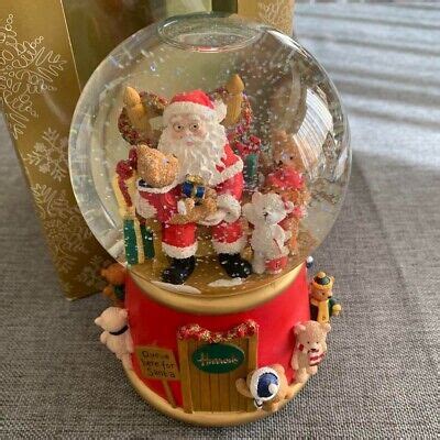 Snow Globe Harrods Christmas Musical Snow Globe Music Box Large Rare