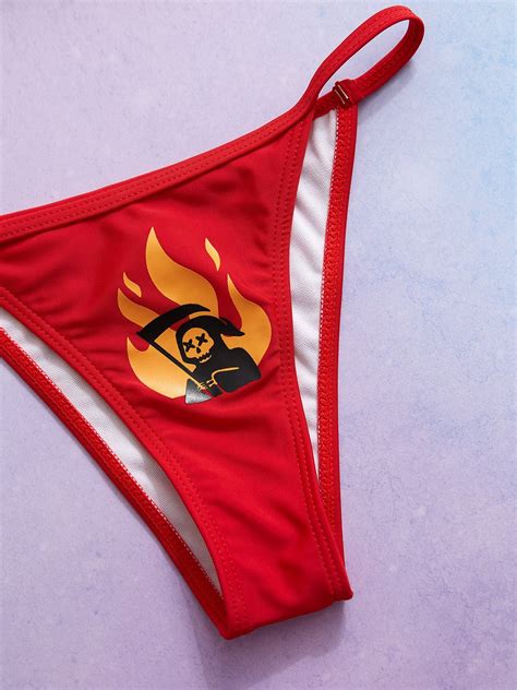 Emmiol Free Shipping Flame Print Bikini Set Red S In Bikini Sets