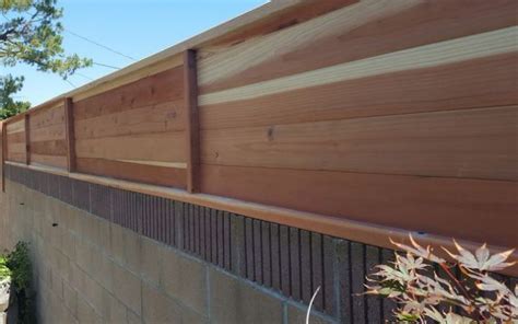 Wall Topper Horizontal Redwood Backyard Fences Fence Toppers