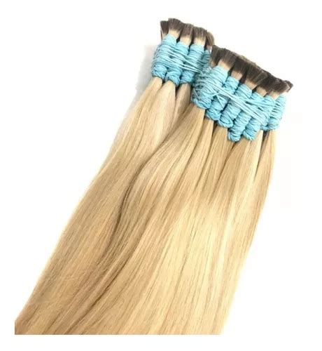 Cabelo Humano Mega Hair Loiro Claro Liso De 50a55cm 50 Grs