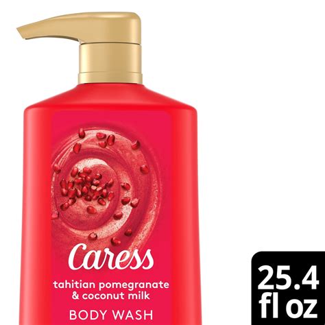 Caress Exfoliating Body Wash With Pump Tahitian Pomegranate And Coconut