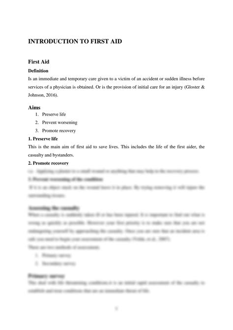 Solution First Aid Notes Studypool