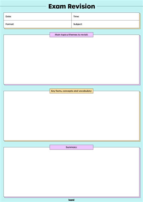 Exam Revision Template | Portrait for Teachers | Perfect for grades ...