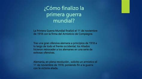 PRIMERA GUERRA MUNDIAL Causas Consecuencias Pptx