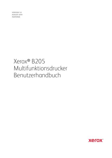 Xerox B205 Multifunction Printer Benutzerhandbuch Manualzz