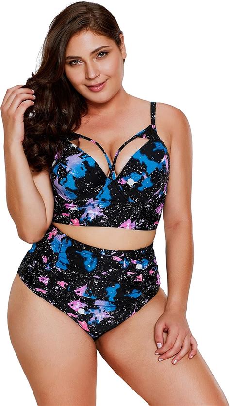 AniKigu Bikini Set Nacht Drucken Sexy Bademode Frauen Badeanzug mit Bügel Große Größen Push Up