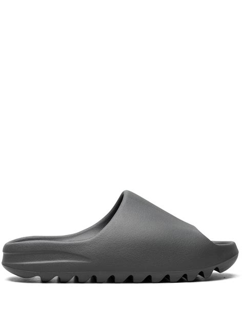 Adidas Yeezy X Yeezy Slate Grey Slides Grey Farfetch