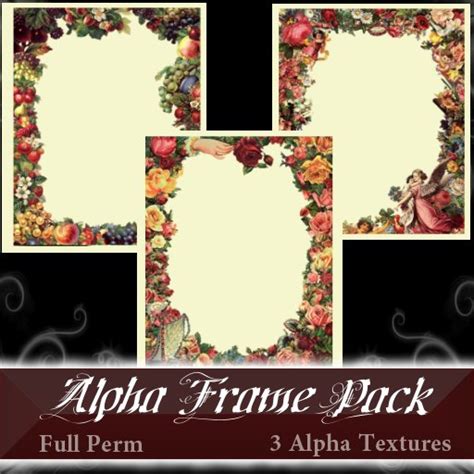 Second Life Marketplace Alpha Frames Textures