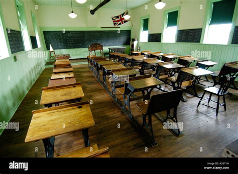 One Room Country Schoolhouse Classroom As Used In Ontario Canada And Michigan In The United