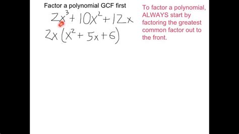 Factor The Polynomial Using The Gcf