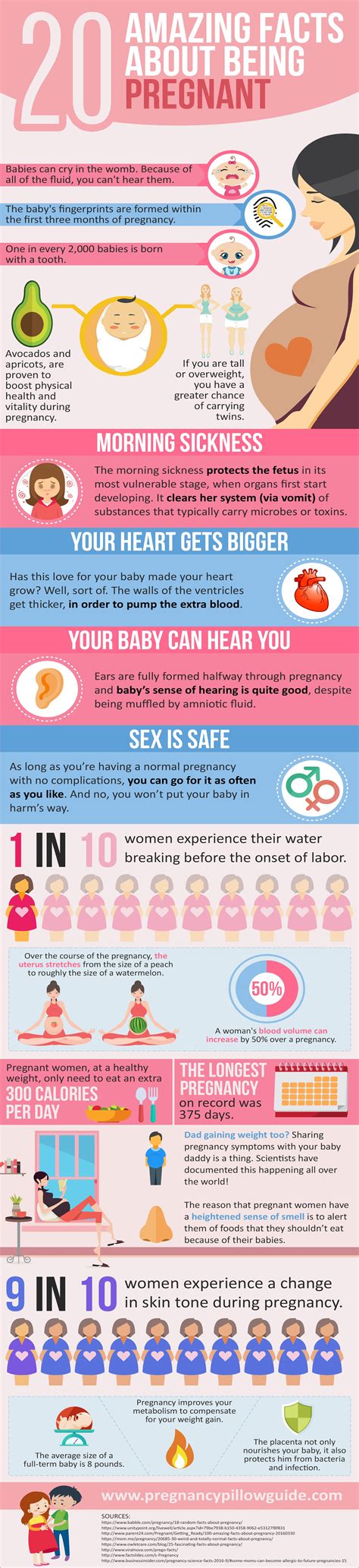 20 Amazing Facts About Being Pregnant #infographic - Visualistan
