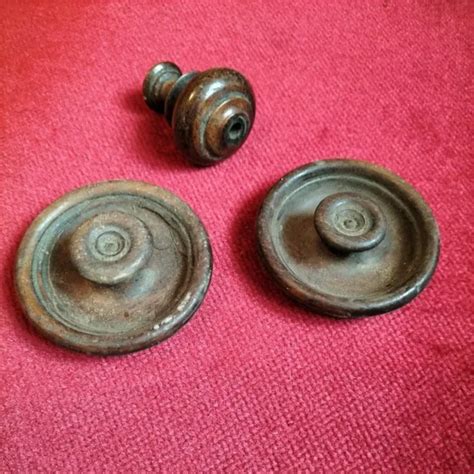 Boutons Rosaces Bois Ancien Tiroirs Commode Meuble Louis Philippe Dia