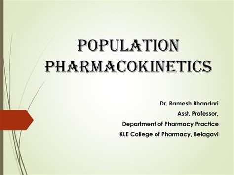 Population Pharmacokinetics Ppt